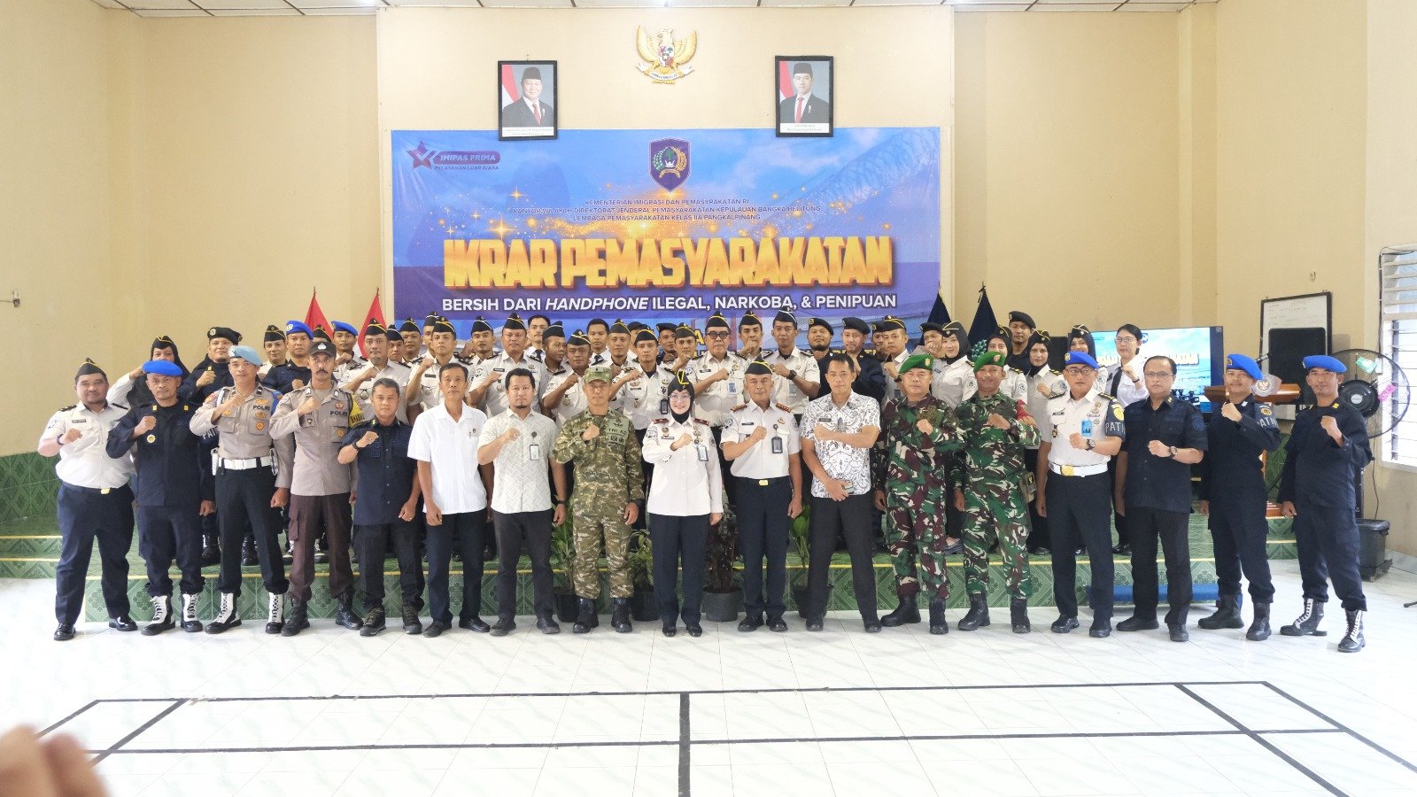 Komitmen Nyata Berantas HP Ilegal, Narkoba dan Penipuan, Kanwil Ditjenpas Babel Gelar Ikrar Pemasyarakatan